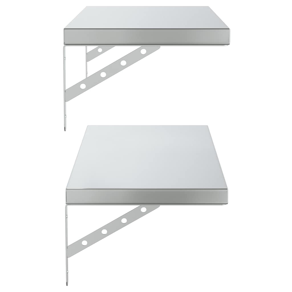 Mensole a Muro 2 pz 75x30 cm Argento in Acciaio Inossidabile | homemem39