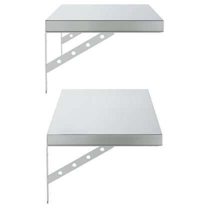 Mensole a Muro 2 pz 75x30 cm Argento in Acciaio Inossidabile | homemem39