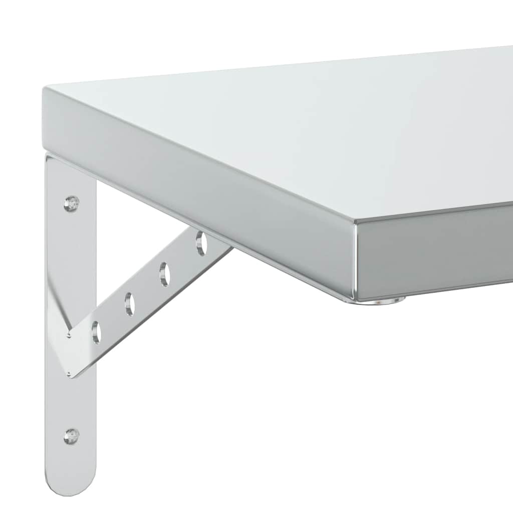 Mensole a Muro 2 pz 75x30 cm Argento in Acciaio Inossidabile | homemem39