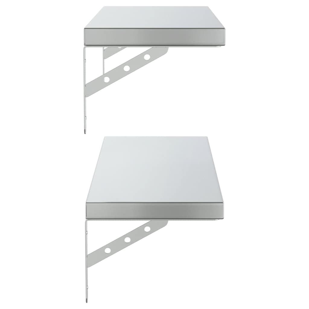 Mensole a Muro 2 pz 75x23,5 cm Argento in Acciaio Inossidabile | homemem39