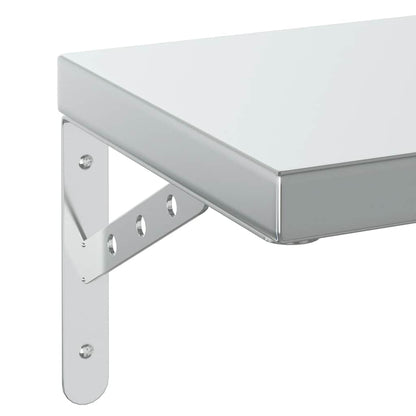 Mensole a Muro 2 pz 50x23,5 cm Argento in Acciaio Inossidabile | homemem39