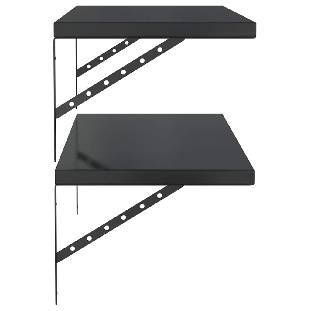 Mensole a Muro 2 pz 100x40 cm Nero in Acciaio Inossidabile | homemem39