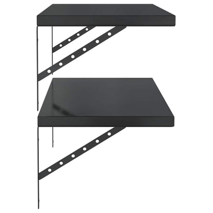 Mensole a Muro 2 pz 100x40 cm Nero in Acciaio Inossidabile | homemem39