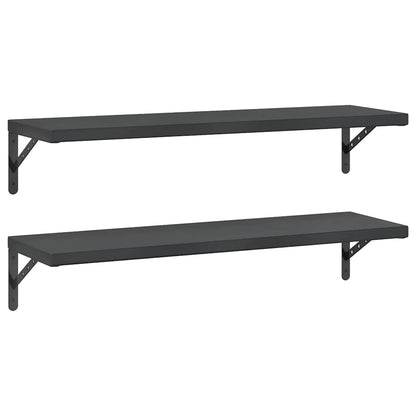 Mensole a Muro 2 pz 100x30 cm Nero in Acciaio Inossidabile | homemem39