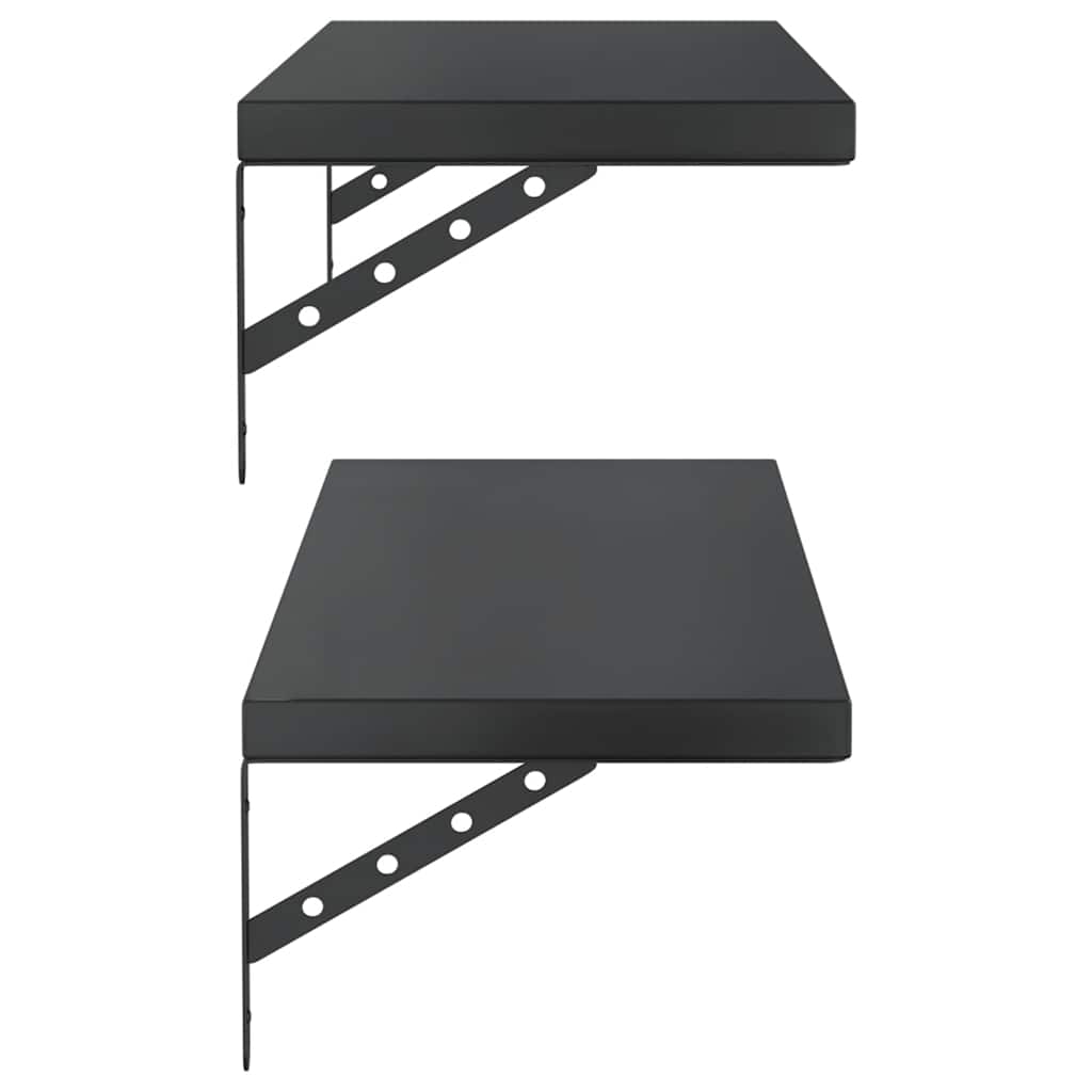 Mensole a Muro 2 pz 100x30 cm Nero in Acciaio Inossidabile | homemem39
