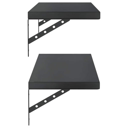 Mensole a Muro 2 pz 100x30 cm Nero in Acciaio Inossidabile