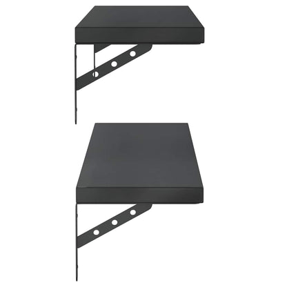 Mensole a Muro 2 pz 100x23,5 cm Nero in Acciaio Inossidabile | homemem39