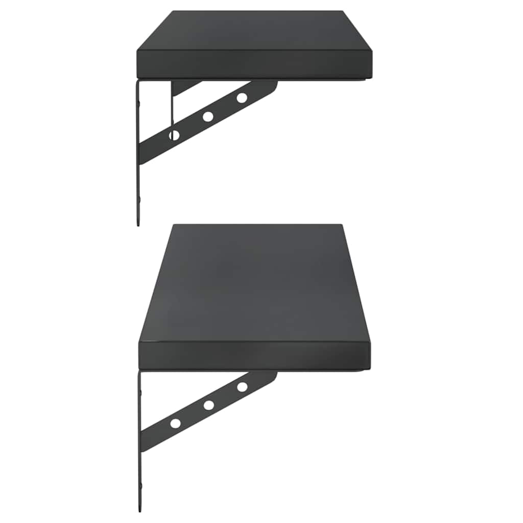 Mensole a Muro 2 pz 100x23,5 cm Nero in Acciaio Inossidabile