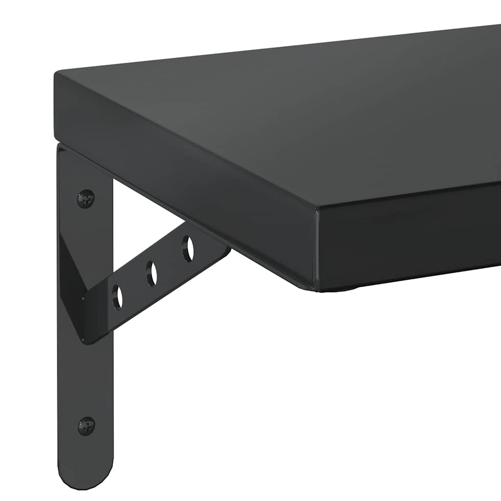 Mensole a Muro 2 pz 100x23,5 cm Nero in Acciaio Inossidabile | homemem39