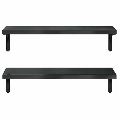 Mensole a Muro 2 pz 75x23,5 cm Nero in Acciaio Inossidabile | homemem39