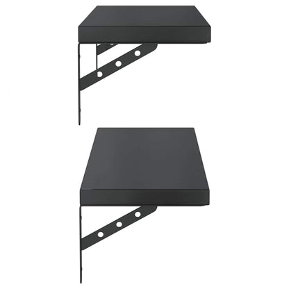 Mensole a Muro 2 pz 75x23,5 cm Nero in Acciaio Inossidabile | homemem39