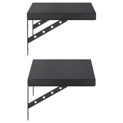 Mensole a Muro 2 pz 50x30 cm Nero in Acciaio Inossidabile | homemem39