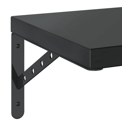 Mensole a Muro 2 pz 50x30 cm Nero in Acciaio Inossidabile | homemem39