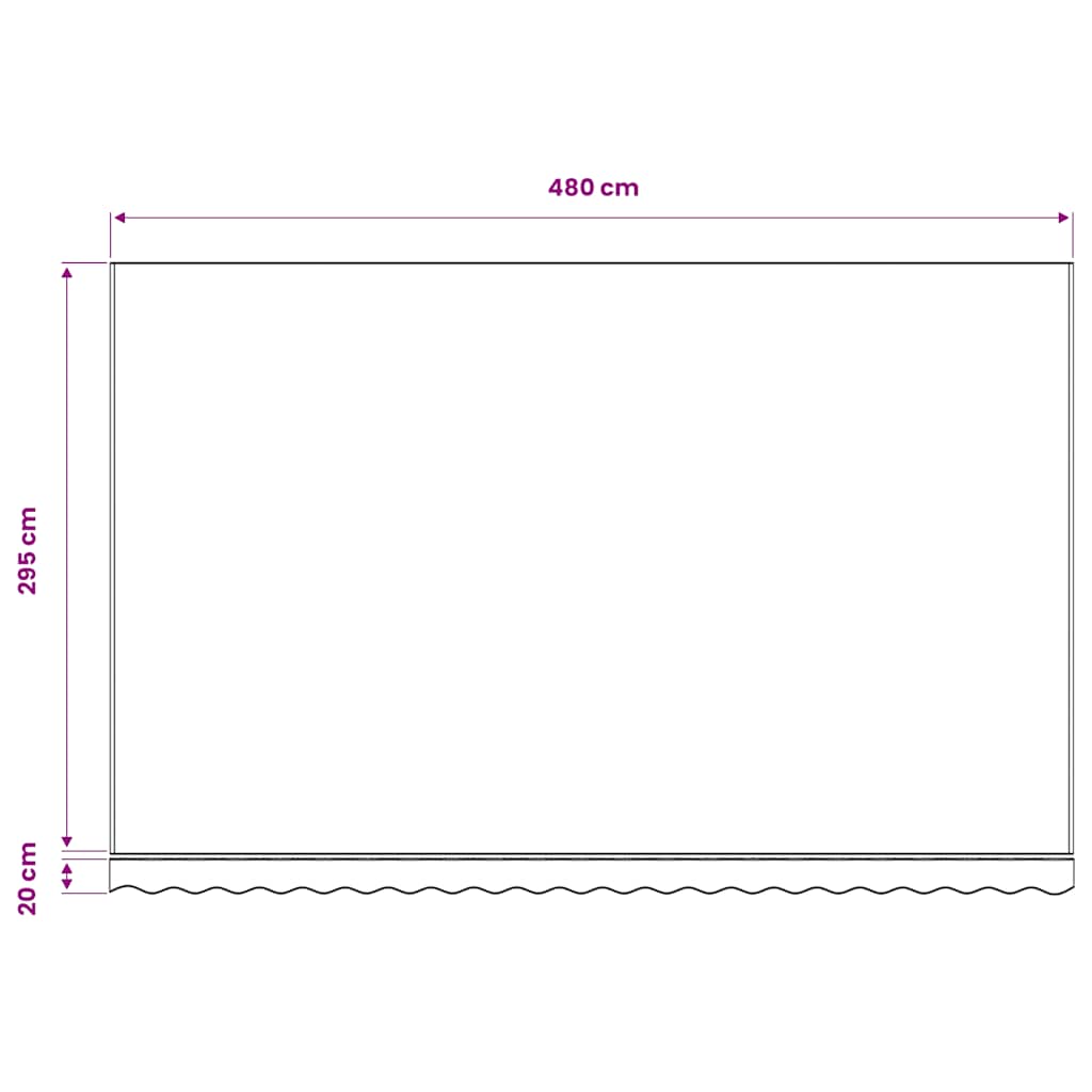 Tessuto di Ricambio per Tenda da Sole Rosso e Bianco 500x300 cm