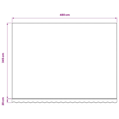 Tessuto di Ricambio per Tenda da Sole Rosso e Bianco 500x350 cm
