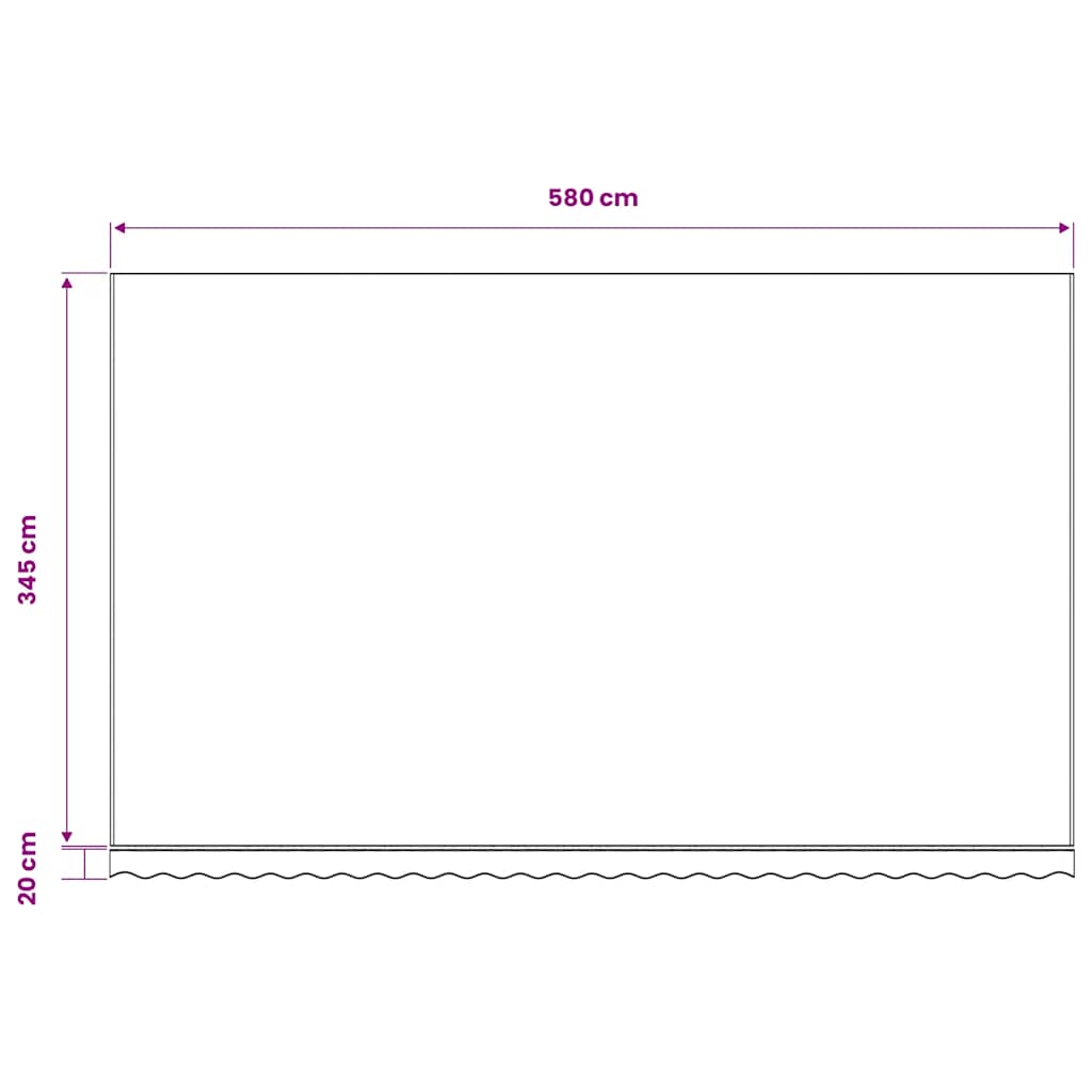 Tessuto di Ricambio per Tenda da Sole Rosso e Bianco 600x350 cm