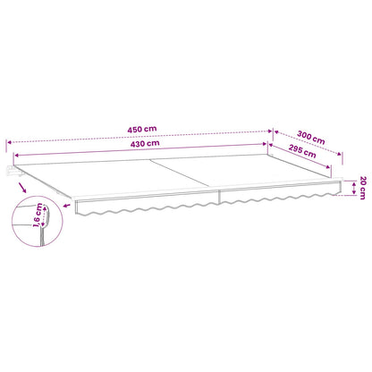 Tessuto di Ricambio per Tenda da Sole Multicolore 450x300 cm