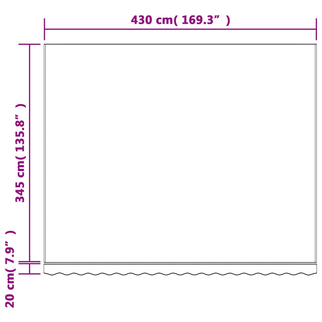 Ersatzstoff für Vorhang, mehrfarbige Streifen, 4,5 x 3,5 m