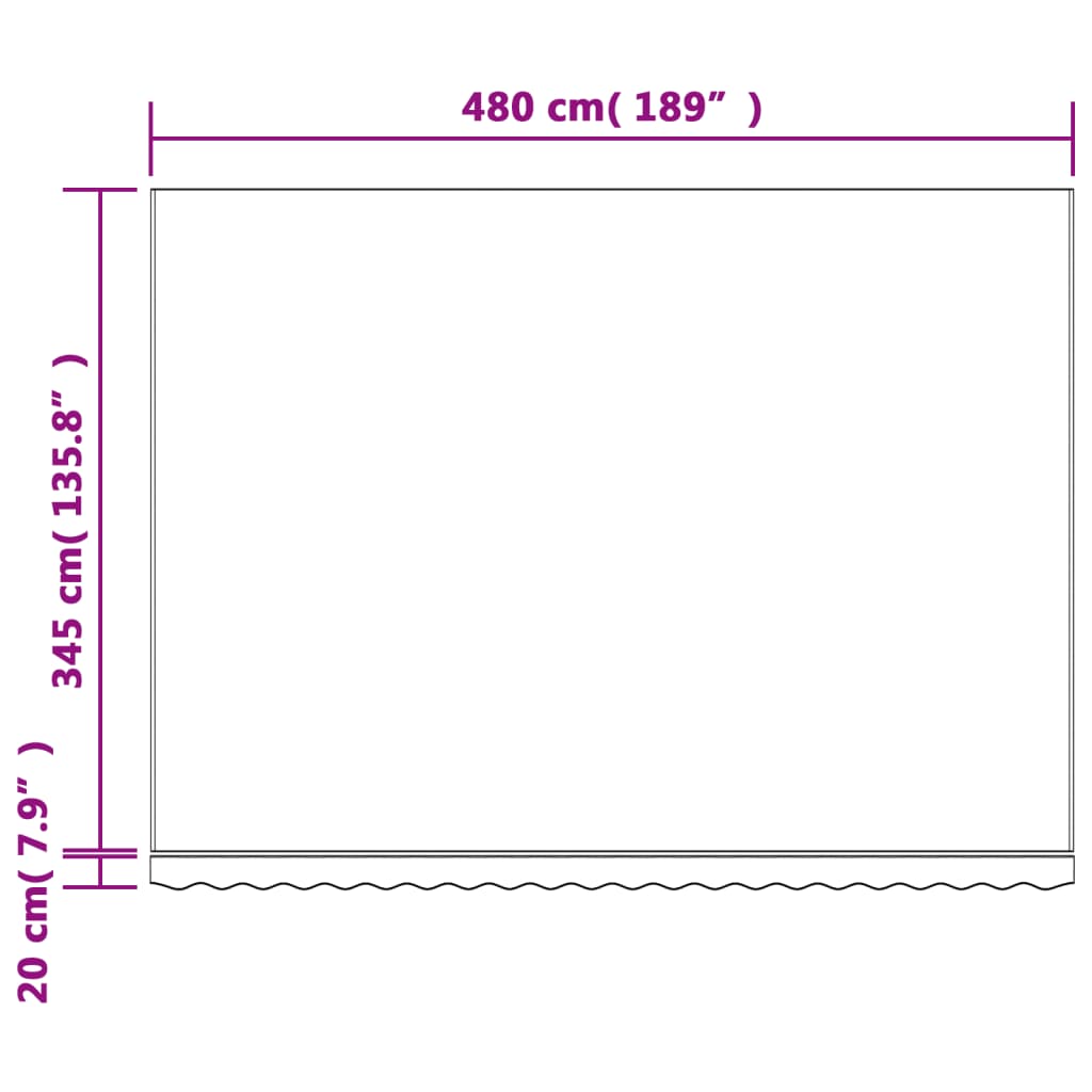 Tessuto di Ricambio per Tenda Strisce Multicolore 5x3,5 m - homemem39