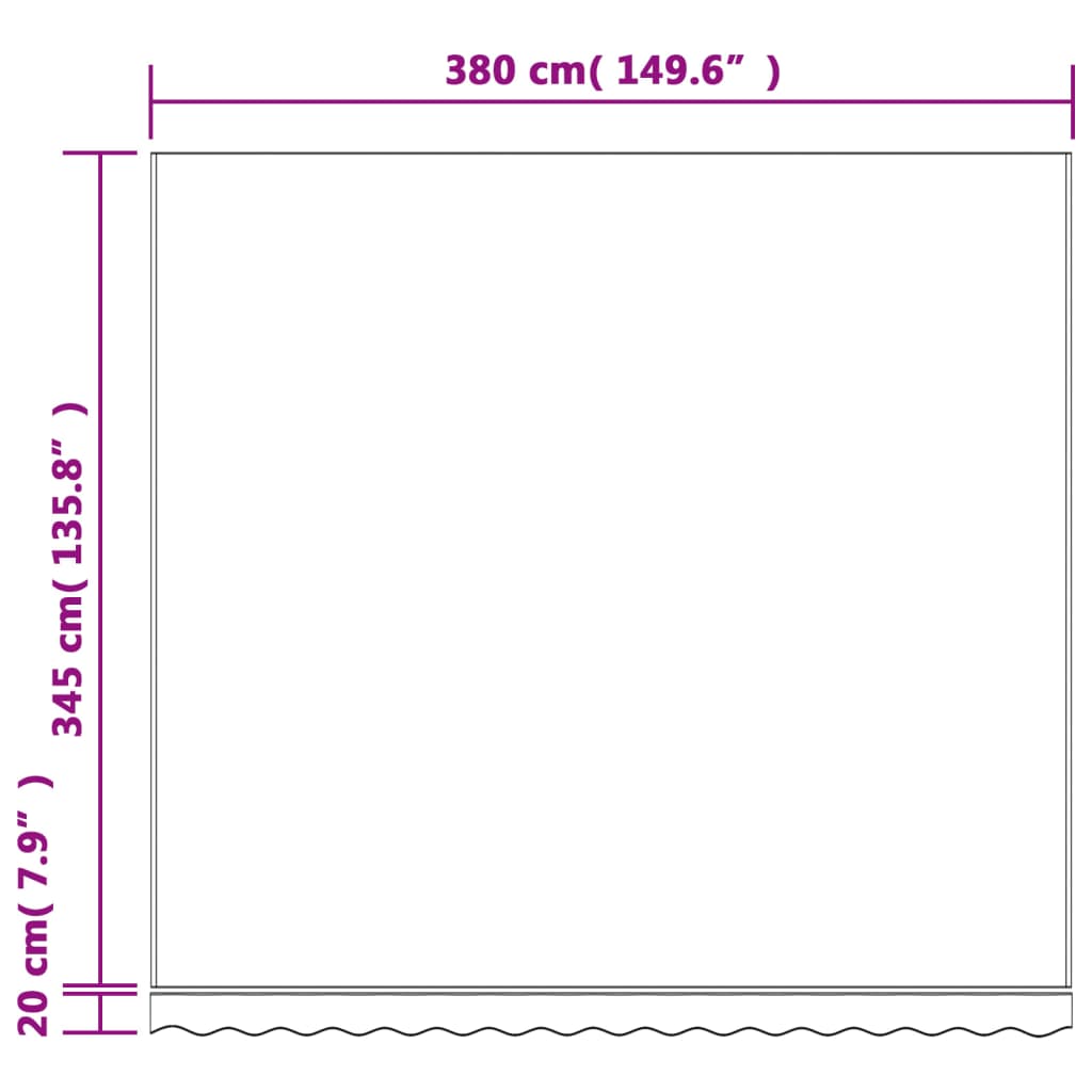 Tessuto di Ricambio per Tenda Strisce Multicolore 4x3,5 m - homemem39