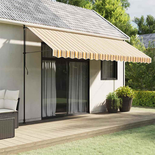 Tessuto di Ricambio per Tenda da Sole Arancione e Nero 4,5x3,5 m Poliestere | homemem39