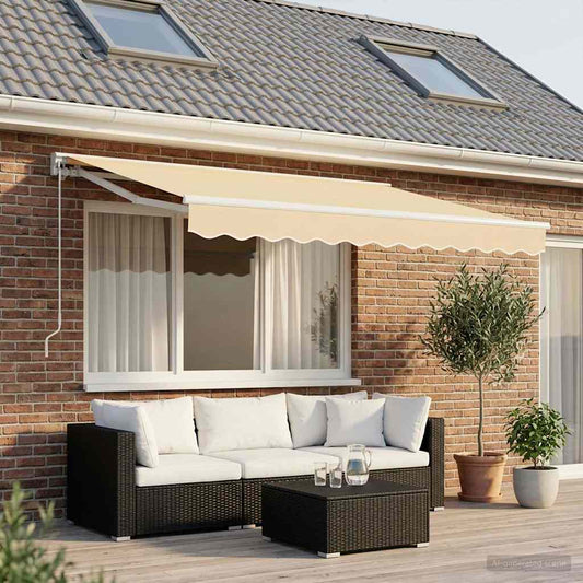 Tessuto di Ricambio per Mantovana da Tenda Strisce Crema 350 cm