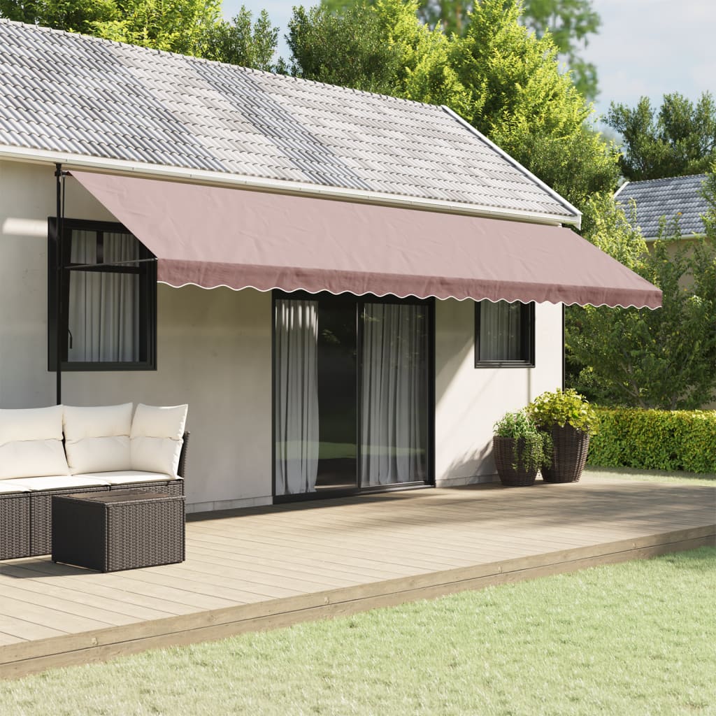 Tessuto di Ricambio per Mantovana da Tenda Strisce Marroni 580x20 cm