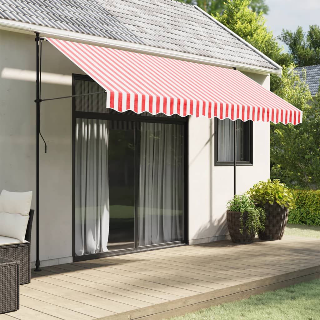 Tessuto Ricambio per Mantovana Tenda Righe Rosse Bianche 330x20 cm