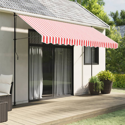Tessuto Ricambio per Mantovana Tenda Righe Rosse Bianche 3,5 m | homemem39