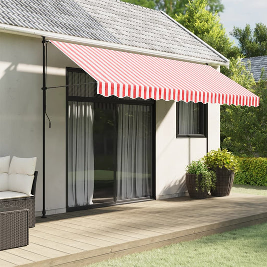 Tessuto Ricambio per Mantovana da Tenda Righe Rosse Bianche 4 m | homemem39