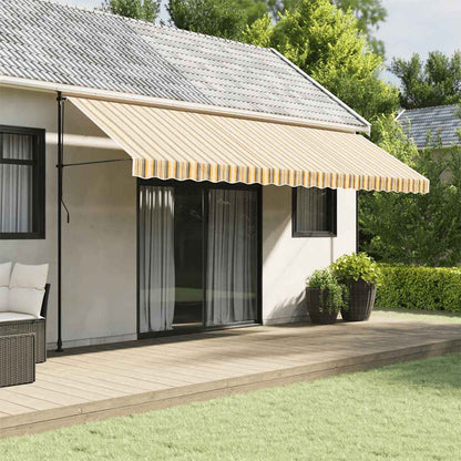 Tessuto Ricambio per Mantovana Tenda Righe Giallo e Grigio 5 m | homemem39