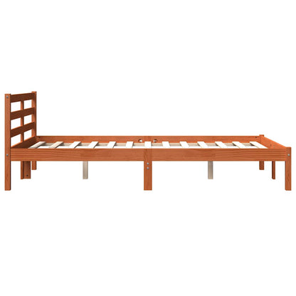 Letto senza Materasso Marrone Cera 150x200 cm in Legno di Pino