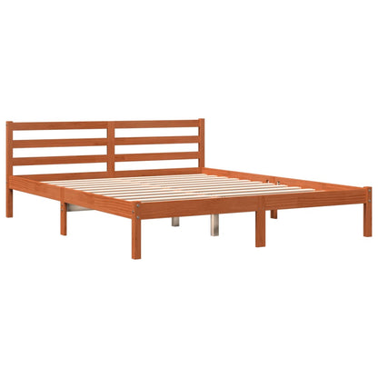 Letto senza Materasso Marrone Cera 200x200 cm in Legno di Pino - homemem39
