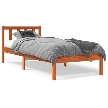 Letto senza Materasso Marrone Cera 90x190 cm in Legno di Pino - homemem39