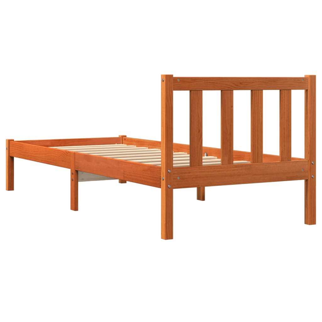 Letto senza Materasso Marrone Cera 90x190 cm in Legno di Pino - homemem39
