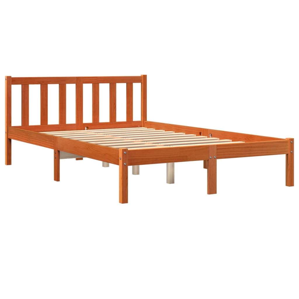 Letto senza Materasso Marrone Cera 120x190 cm in Legno di Pino - homemem39