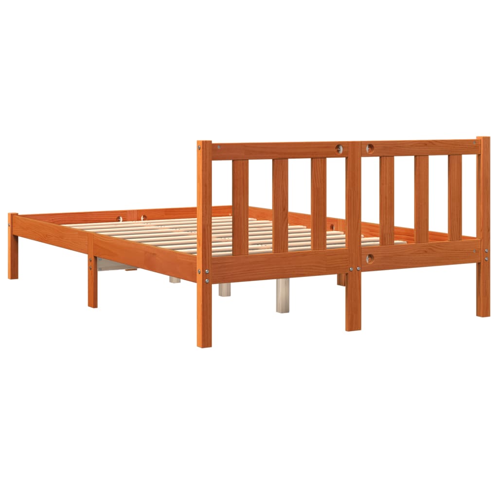 Letto senza Materasso Marrone Cera 120x190 cm in Legno di Pino - homemem39