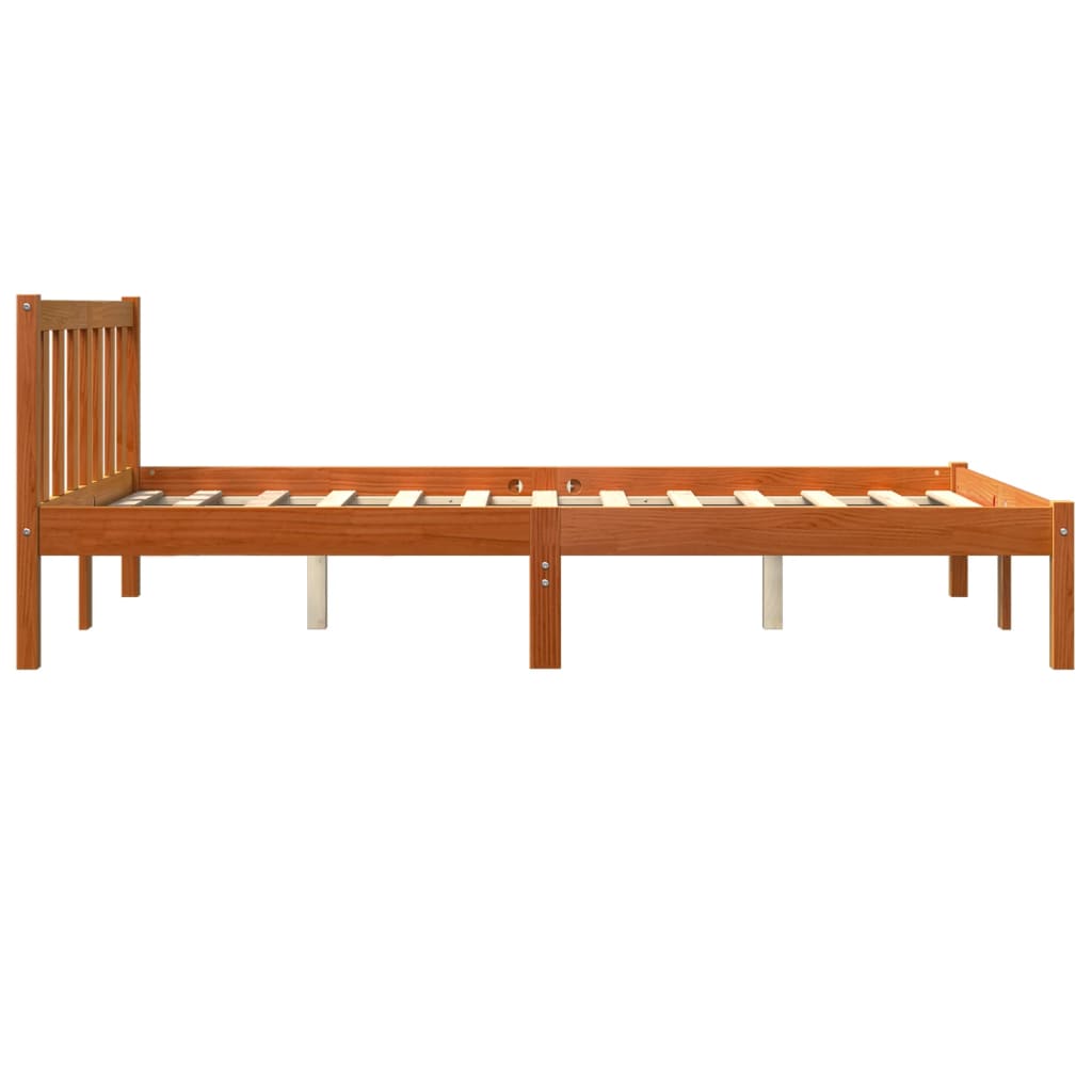 Letto senza Materasso Marrone Cera 140x190 cm in Legno di Pino - homemem39