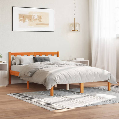Letto senza Materasso Marrone Cera 140x190 cm in Legno di Pino - homemem39