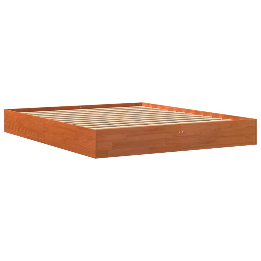 Giroletto senza Materasso Marrone Cera 160x200 cm Legno di Pino | homemem39