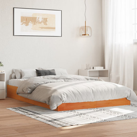 Giroletto senza Materasso Marrone Cera 160x200 cm Legno di Pino | homemem39