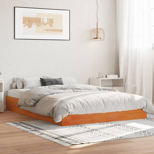 Giroletto senza Materasso Marrone Cera 120x200 cm Legno di Pino - homemem39