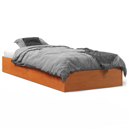 Letto senza Materasso Marrone Cera 75x190 cm in Legno di Pino | homemem39