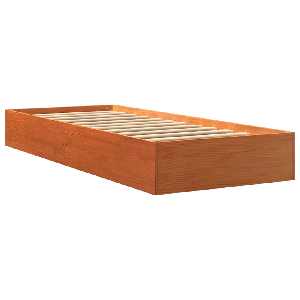 Letto senza Materasso Marrone Cera 90x190 cm in Legno di Pino | homemem39