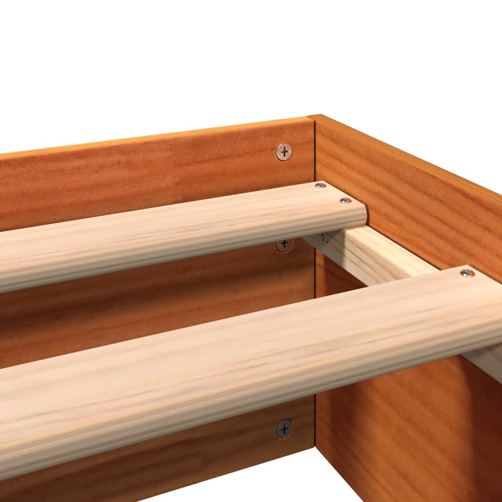 Letto senza Materasso Marrone Cera 120x190 cm in Legno di Pino | homemem39