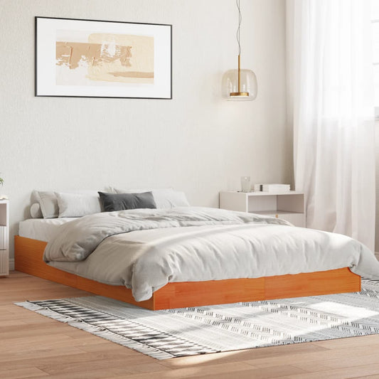 Letto senza Materasso Marrone Cera 120x190 cm in Legno di Pino | homemem39