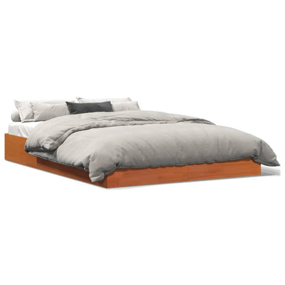Letto senza Materasso Marrone Cera 140x190 cm in Legno di Pino - homemem39