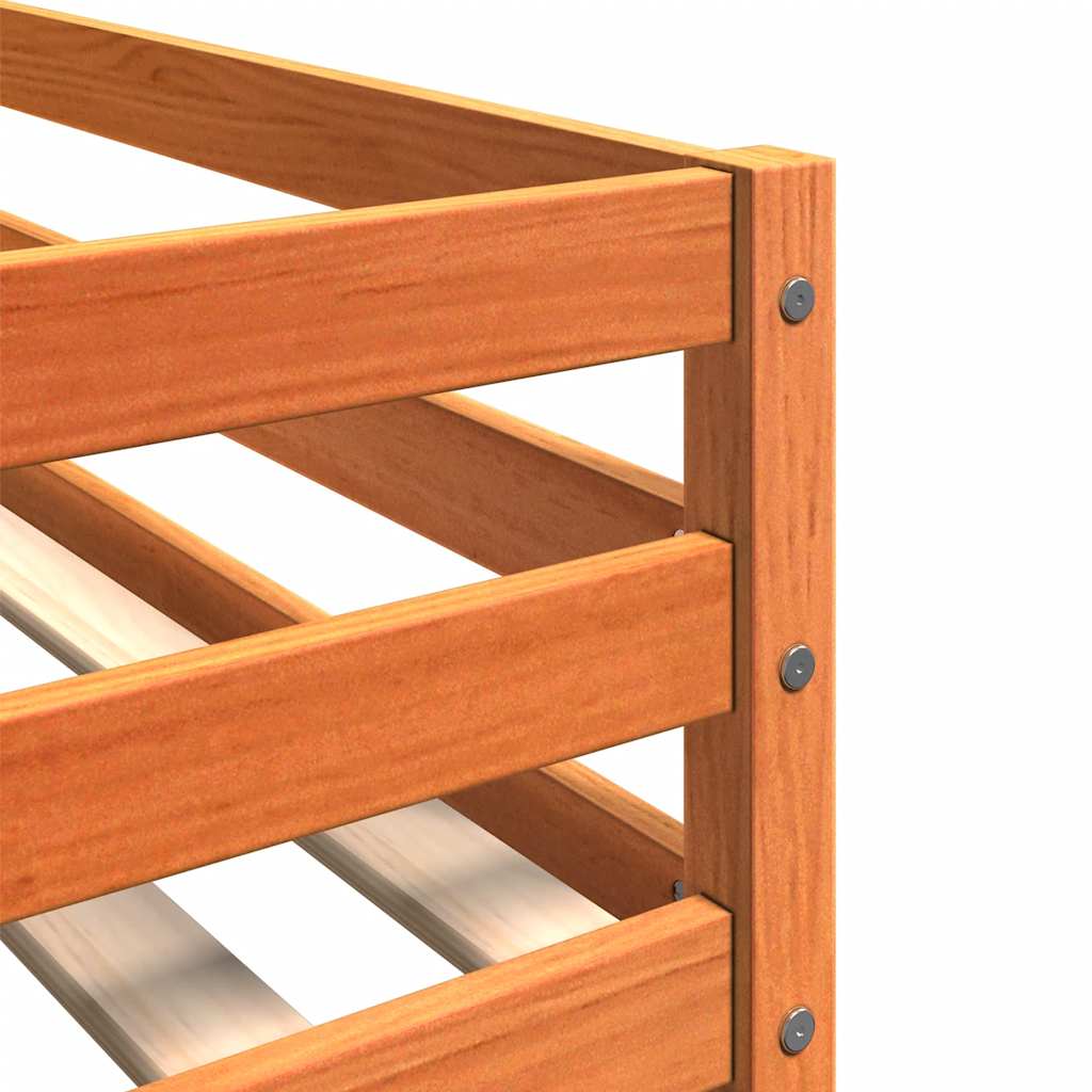 Letto a Castello Marrone Cera 80x200 cm in Legno di Pino | homemem39