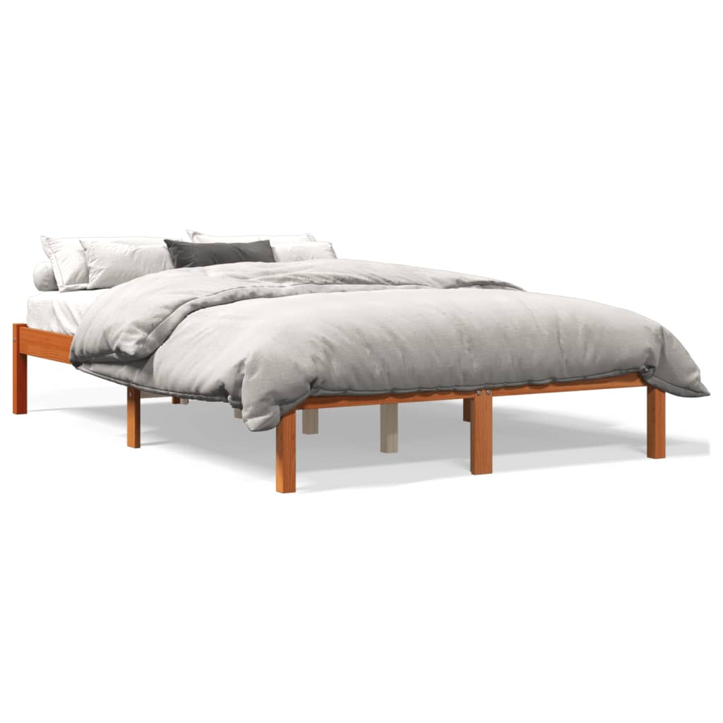 Letto senza Materasso Marrone Cera 140x190 cm in Legno di Pino - homemem39