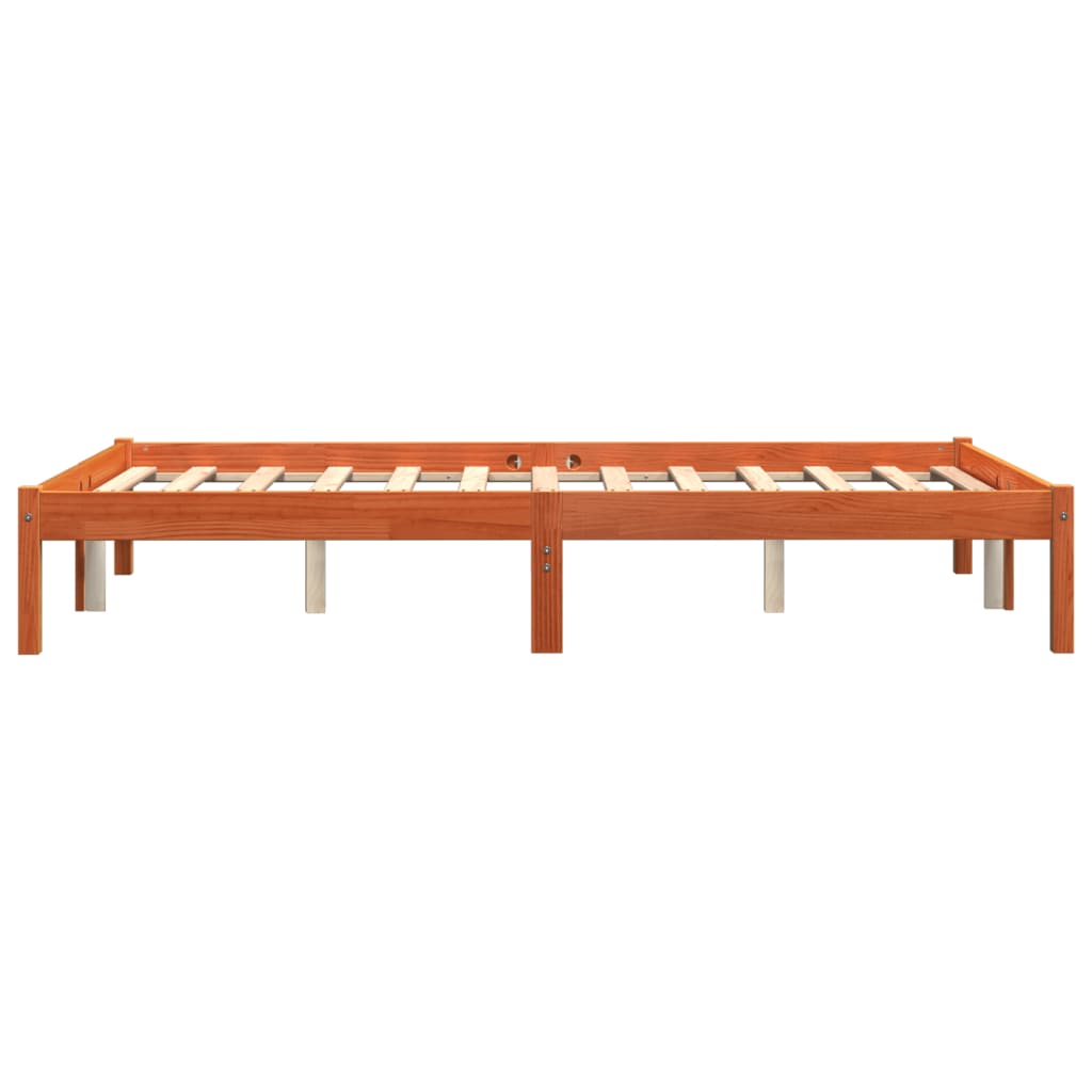 Letto senza Materasso Marrone Cera 140x190 cm in Legno di Pino | homemem39